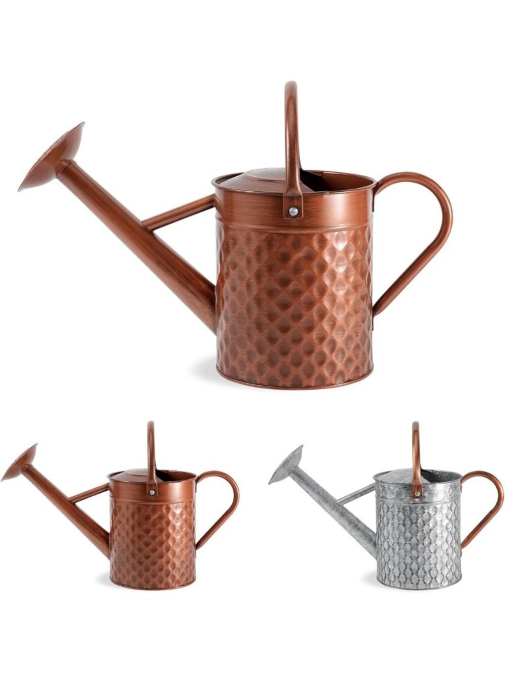 1 Gallon Copper Metal Watering Can with Removable Spray Spout for Indoor/Outdoor